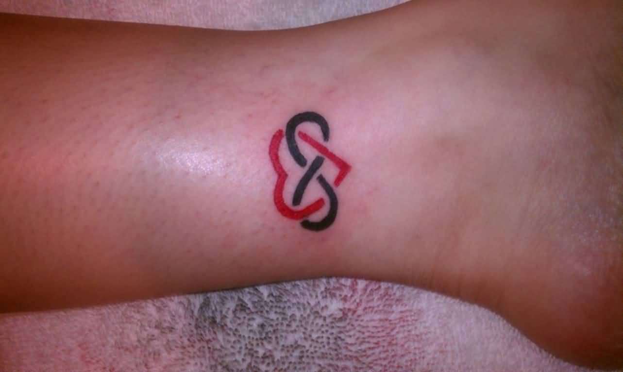 Infinity Heart Ankle Tattoo