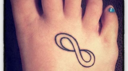 Infinity Outline Tattoo On Foot