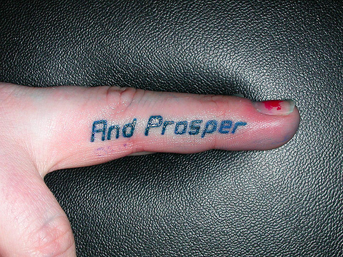 Inner Finger And Prosper Tattoo For Girls