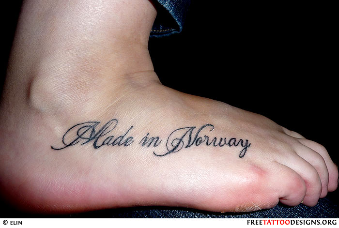 Kid Foot Made In Norway Tattoo