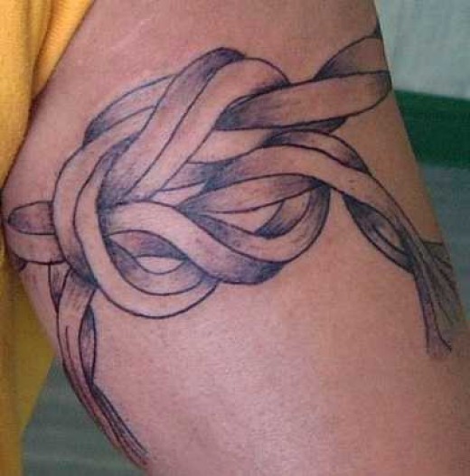 Knot Rope Tattoo On Bicep