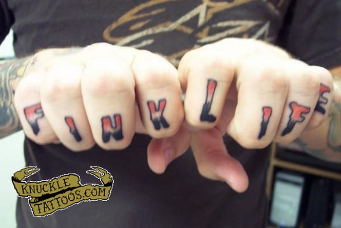 Knuckle Fink Life Tattoo For Men