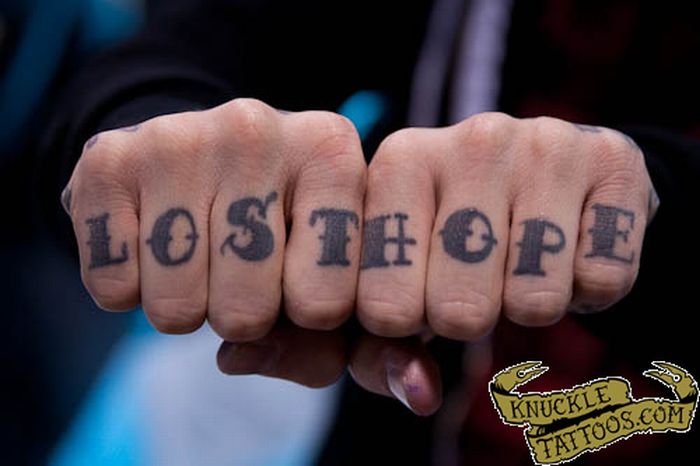 Knuckle Lost Hope Tattoo For Men
