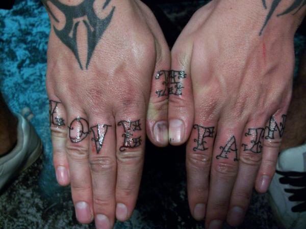Knuckle Love Fate Tattoo For Men