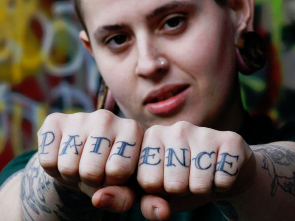 Knuckle Patience Tattoo For Girls