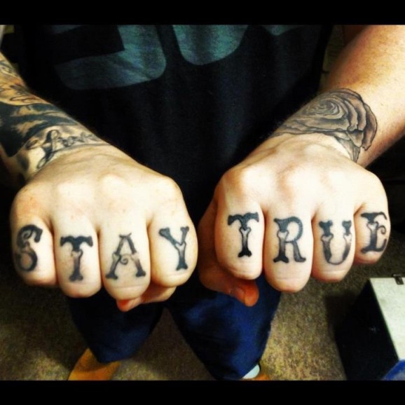 Knuckle Stay True Tattoo For Men