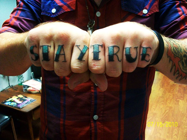 Knuckle Stay True Tattoo For Men