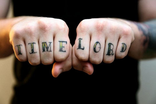 Knuckle Time Lord Tattoo For Men