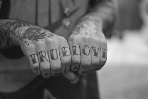 Knuckle True Love Tattoo Ideas For Men