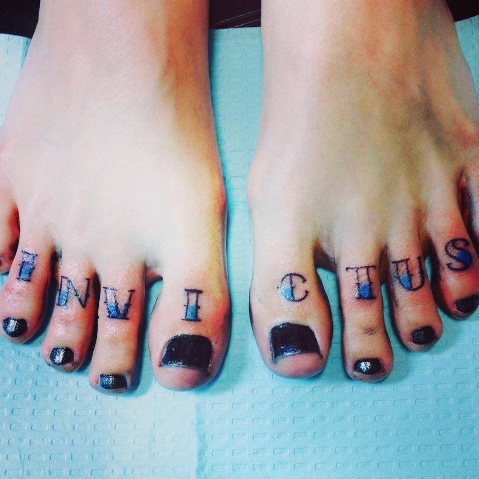 Lettering Toes Tattoo By Inkwitch Lisa
