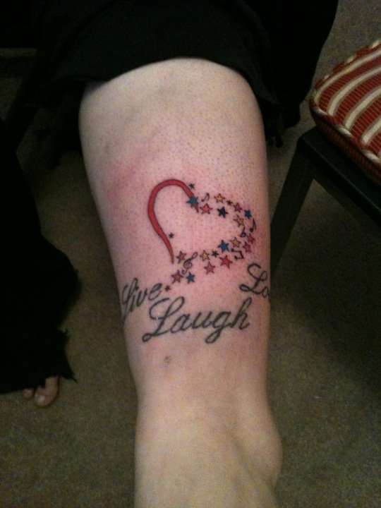 Live Love Laugh Heart Tattoo On Ankle