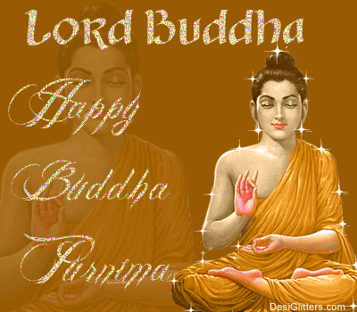 Lord Buddha Happy Buddha Purnima Glitter Picture