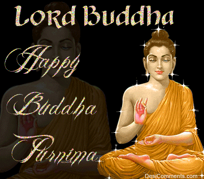 Lord Buddha Happy Buddha Purnima Glitter Picture
