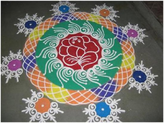 Lord Ganesha Rangoli Design For Diwali