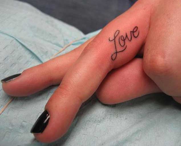Love Finger Tattoo For Girls