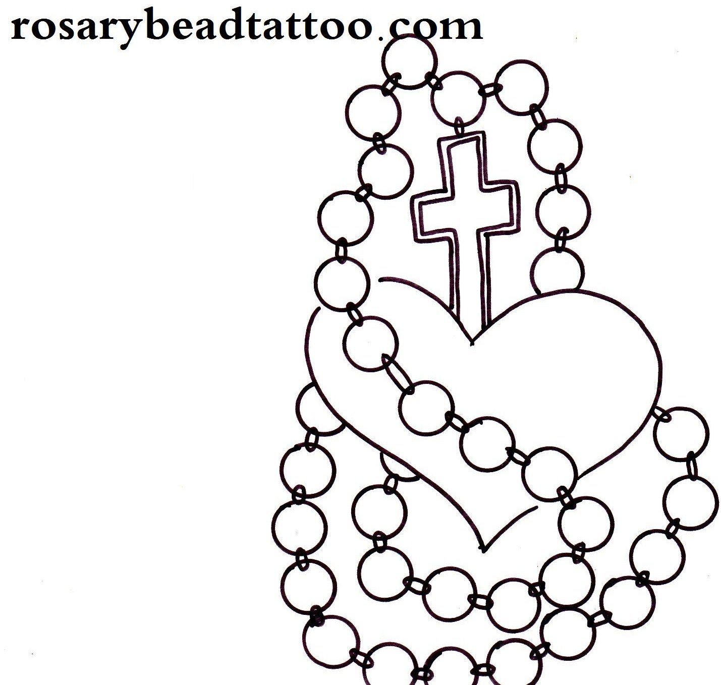 Love Rosary Beads Tattoo Sketch