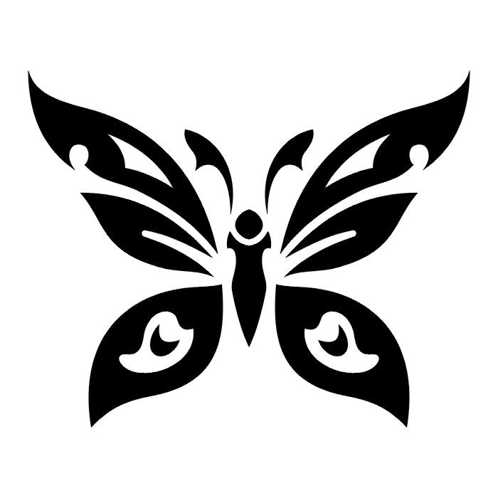 Lovely Black Tribal Butterfly Tattoo Design