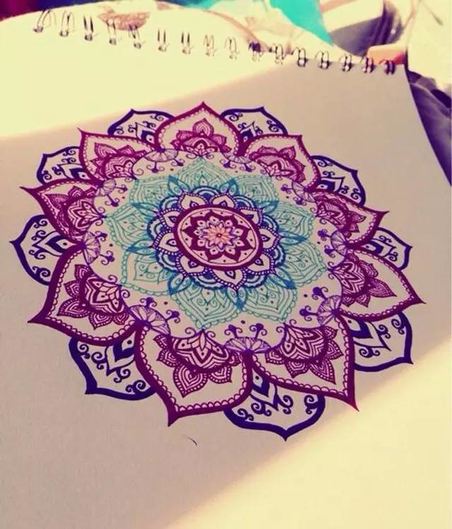 Lovely Colorful Floral Mandala Tattoo Design