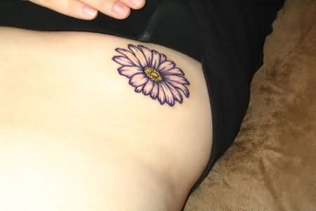 Lovely Daisy Flower Tattoo On Waist