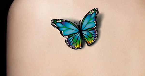 Lovely Realistic Butterfly Tattoo