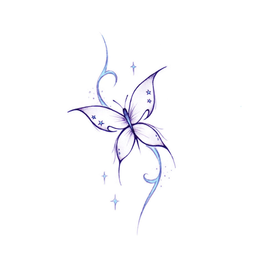 Lovely Small Butterfly Tattoo Design