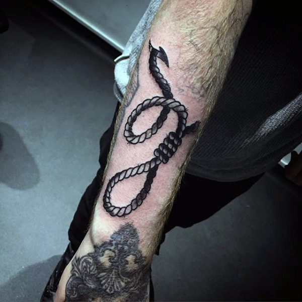 Man Right Sleeve Rope Tattoo