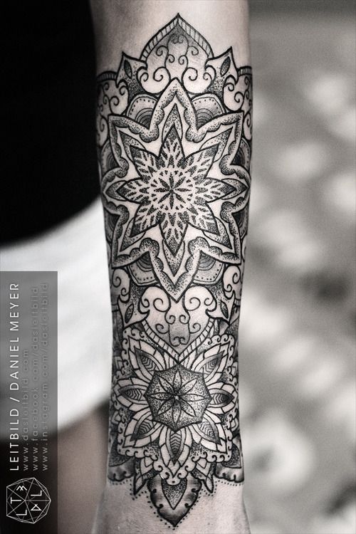 Mandala Flower Arm Sleeve Tattoo