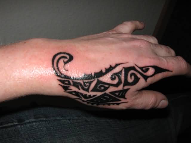 Maori Tribal Hand Tattoo