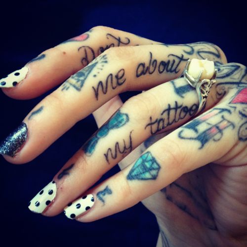 Me About My Tattoo On Side Fingers