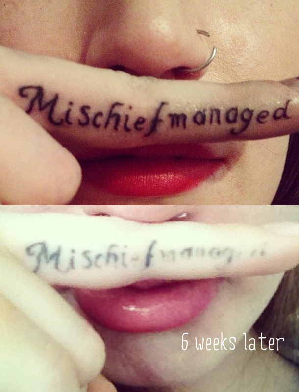 Mischief Managed Before And After Tattoo For Girls