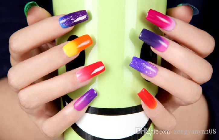 Multicolored Gradient Gel Nail Art