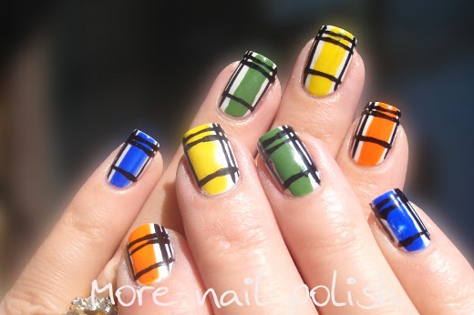 Multicolored Plaid Nail Art Design Idea