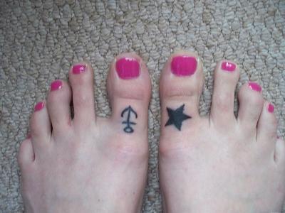 Navy Star Tattoos On Big Toe By JonnyAndFrankie