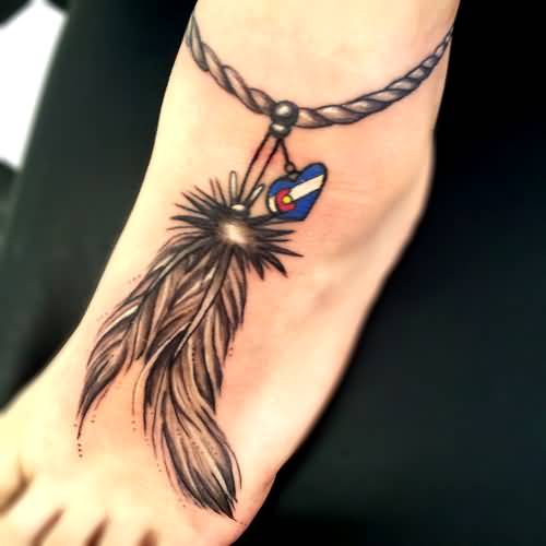 Nice Feathers Ankle Bracelet Tattoo