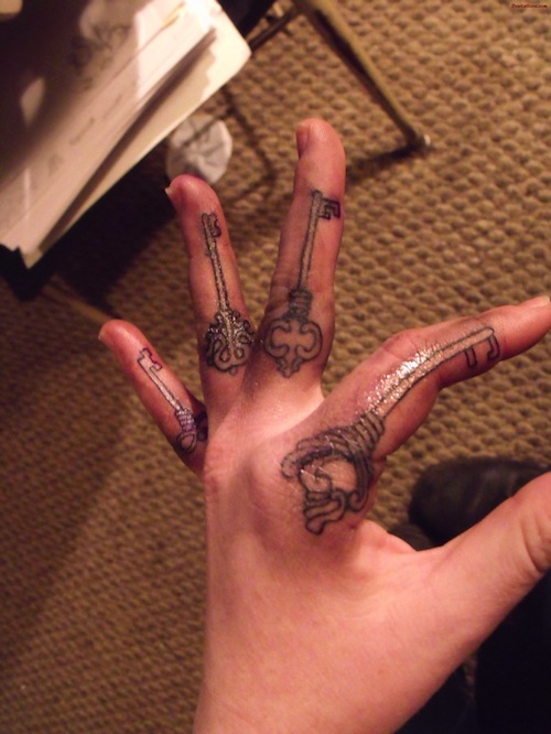 Nice Finger Keys Tattoo