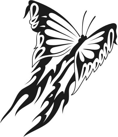Nice Flying Tribal Butterfly Tattoo Design