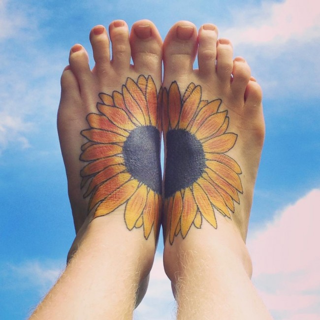 Nice Foots Sunflower Tattoo