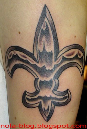 Nice Grey Fleur De Lis Tattoo