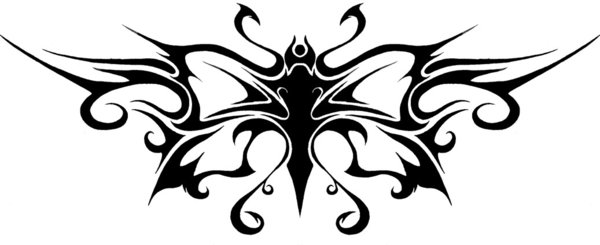 Nice Large Winged Tribal Butterfly Tattoo Design