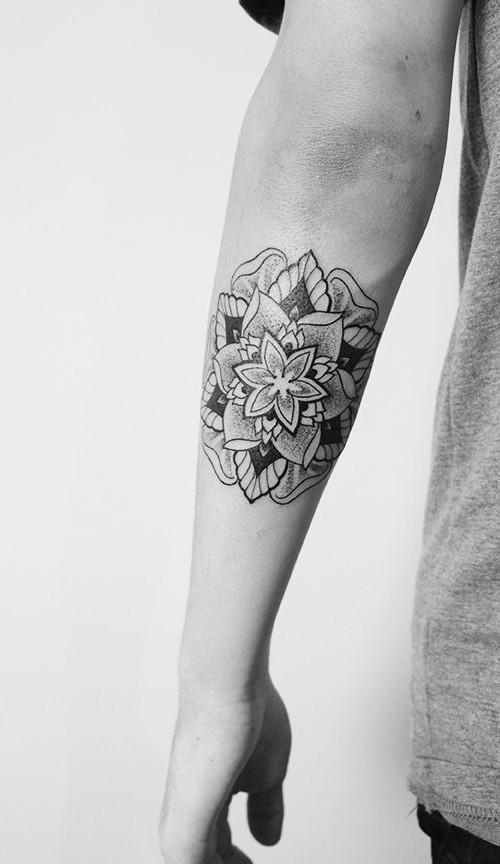 Nice Mandala Forearm Tattoo