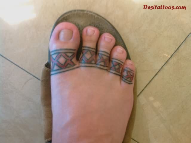 Nice Toes Tattoo For Kid