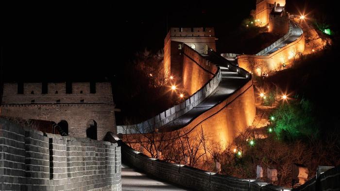 Night View Of The Great Wall Of China