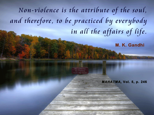 Non-violence is an attribute of the soul and, therefore, to be practised by everybody in all the affairs of life. M. K. Gandhi