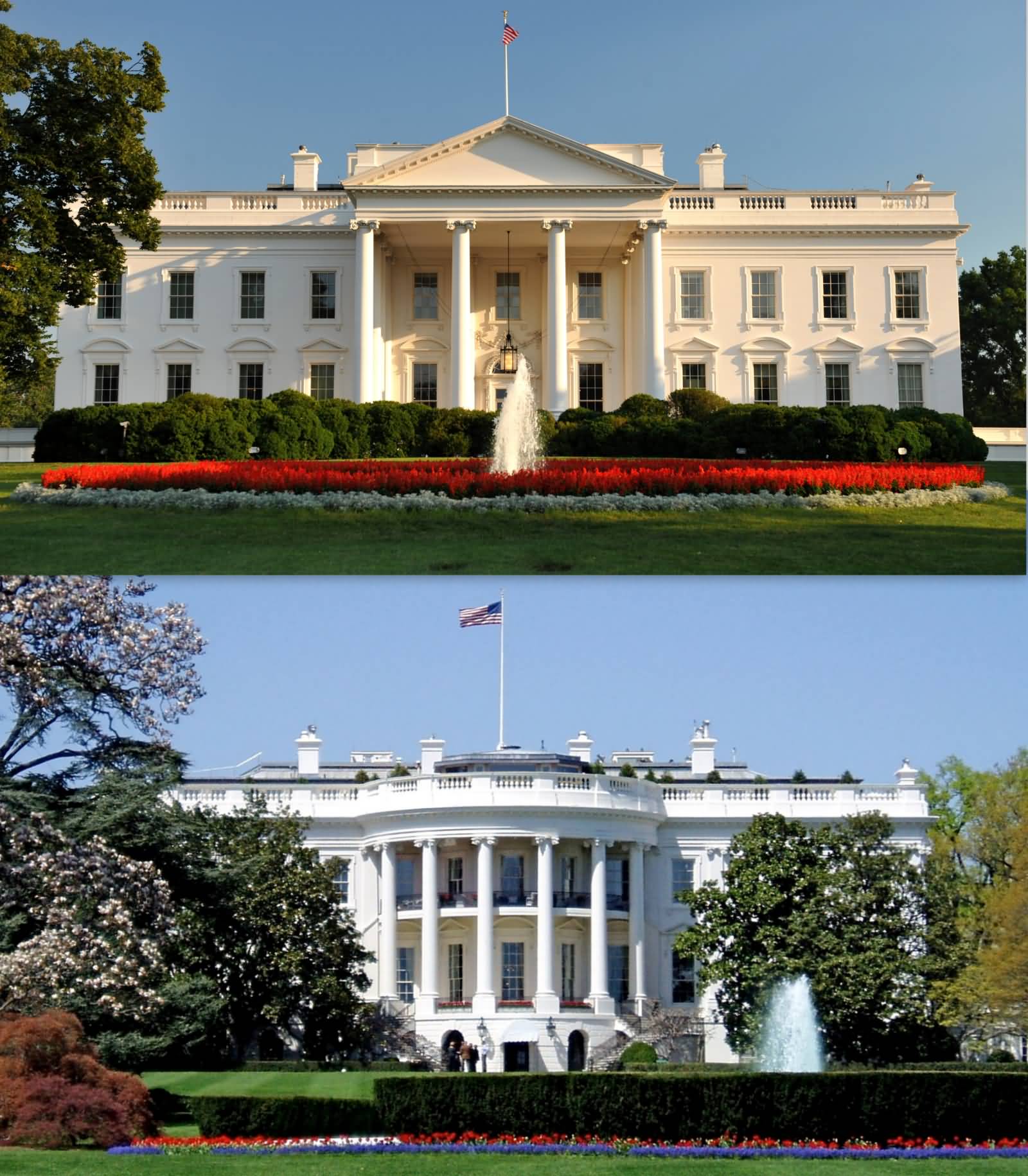 North And South Sides Of The White House