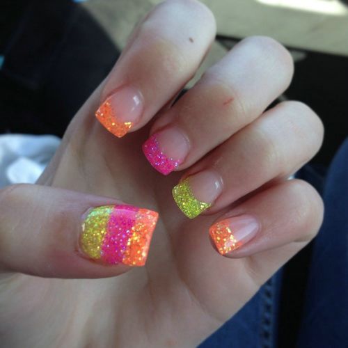 Pink And Yellow Glitter Nails - We believe in helping you find the ...