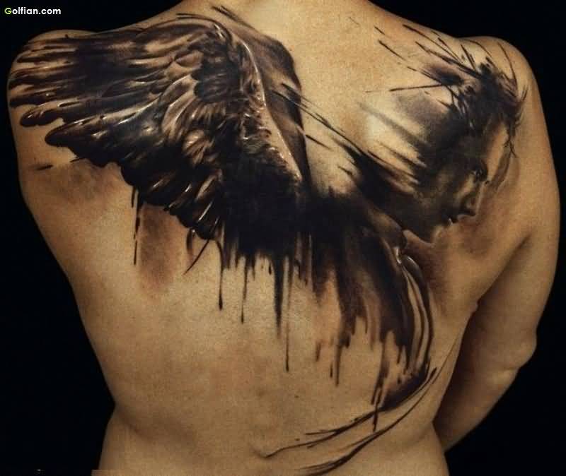Татуировки для мужчин ангел на спине