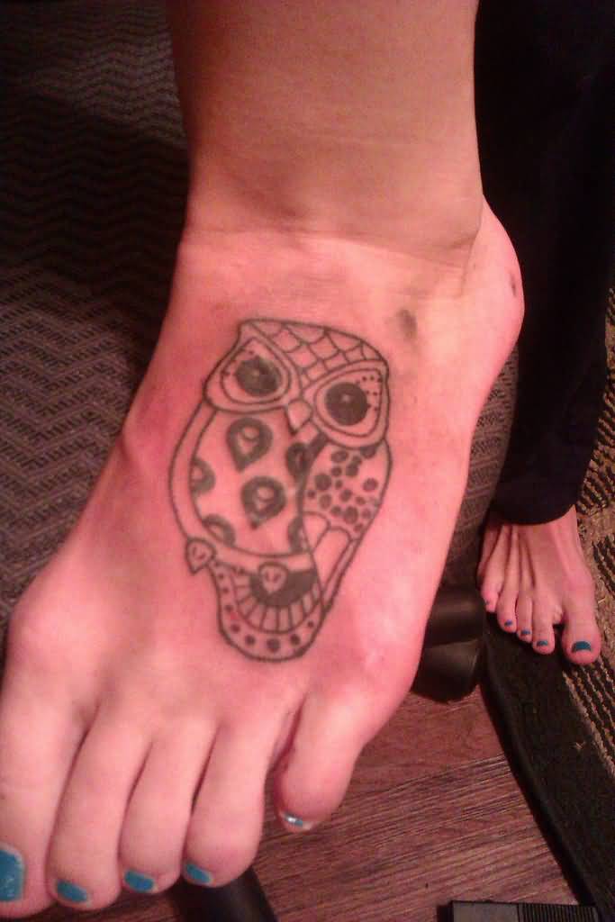 Owl Foot Tattoo On Foot By Disco Feen