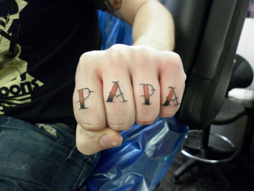 Papa Knuckle Tattoo Ideas For Men