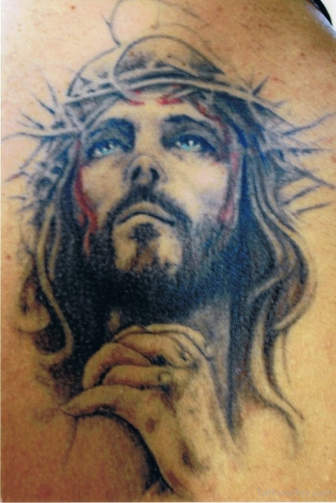 Praying Jesus Christian Tattoo