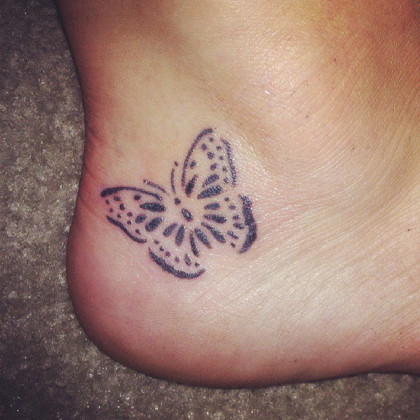 Pretty Butterfly Tattoo On Ankle